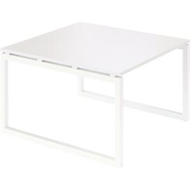 Офисная мебель Смарт Стол переговорный на металлокаркасе СМСП-О-14.123.Пр25 Белый/Белый металл 1400x1236x750
