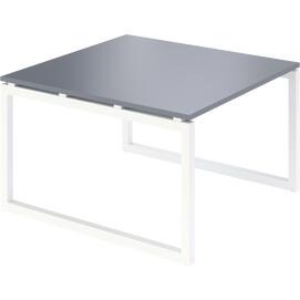 Офисная мебель Смарт Стол переговорный на металлокаркасе СМСП-О-14.123.Пр25 Графит/Белый металл 1400x1236x750