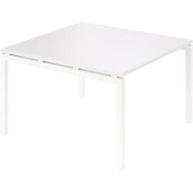 Офисная мебель Смарт Стол переговорный на металлокаркасе СМСП-П-14.123.Пр25 Белый/Белый металл 1400x1236x750