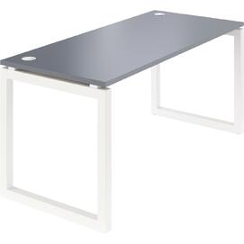 Офисная мебель Смарт Стол на металлокаркасе СМС25-О-10К.60.Пр25 Графит/Белый металл 1000x600x750