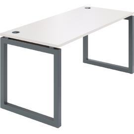 Офисная мебель Смарт Стол на металлокаркасе СМС25-О-10К.73.Пр25 Белый/Антрацит металл 1000x730x750