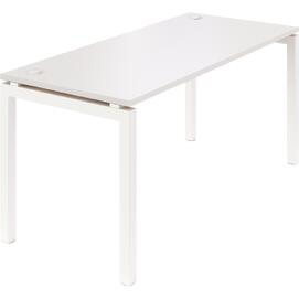 Офисная мебель Смарт Стол на металлокаркасе СМС25-П-10К.73.Пр25 Белый/Белый металл 1000x730x750