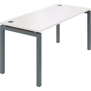 Офисная мебель Смарт Стол на металлокаркасе СМС25-П-14К.60.Пр25 Графит/Белый металл 1400x600x750
