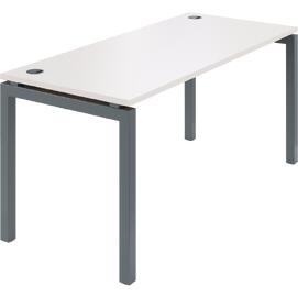 Офисная мебель Смарт Стол на металлокаркасе СМС25-П-16К.60.Пр25 Белый/Антрацит металл 1600x600x750