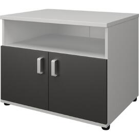 Офисная мебель Смарт Тумба для оргтехники СМТ-2ДН Тип1 Графит/Белый 800x600x625