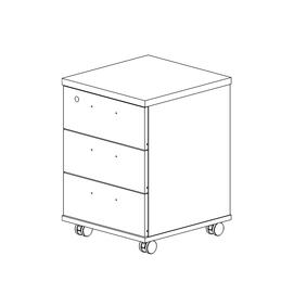 Офисная мебель Смарт Тумба подкатная СМТ-3П Тип1 Графит/Белый 434x450x620