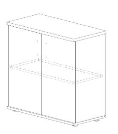 Офисная мебель Смарт Шкаф низкий закрытый СМШ-28Д Тип1 Графит/Белый 792x380x836