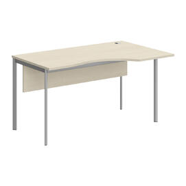 Офисная мебель Имаго-С Стол эргономичный правый с фронтальной панелью СА-2SD(R) Клен/Алюминий 1400х900х755