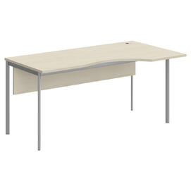 Офисная мебель Имаго-С Стол эргономичный правый с фронтальной панелью СА-1SD(R) Клен/Алюминий 1600х900х755