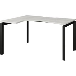 Офисная мебель Аргентум-МП Стол эргономичный левый на металлокаркасе (П-опоры) НТМП.П-040.ЛВ Сосна Винтер/Антрацит 1400х1000х750