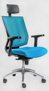 Эргономичное кресло Falto Promax PMX11KALM-AL/BL-BL Сетка синяя/ткань синяя 680x640x360