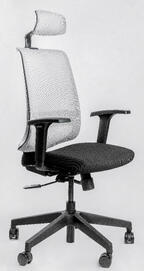 Эргономичное кресло Falto Neo (Black) NEO11-KAL/GY-BK Ткань черная/Серая сетка 680x640x360