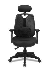 Кресло офисное 007 NEW (black (white plastic) белый пластик черная ткань черная сетка