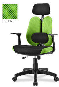 Эргономичное кресло Synif Duo Gini SY-1033-BK Ткань True Black (черная) 610x430x570