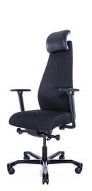 Кресло офисное 007 NEW (black (white plastic) белый пластик черная ткань черная сетка