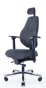 Эргономичное кресло Smart S-1706-2H-Fig-60999-BK Ткань черная Fighter 60999 Black 800x650x440