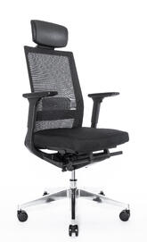 Эргономичное кресло Falto А1 (Black) AON-11-KAL-AL/BK-BK Спинка сетка черная/сиденье ткань черная 770x640x380