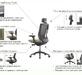 Эргономичное кресло Falto Trium (Black) TRI-11KALF-AL/GY-GY Ткань серая 770x640x380