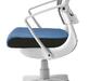 Эргономичное кресло SYNIF ROBO С-250 White SY-1209-W-GY-BL Спинка сетка светло-серая/Сиденье ткань синяя