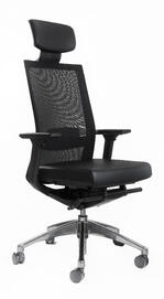 Эргономичное кресло Falto А1 (Black) AON-11-KAL-AL/BK-BK-L Спинка сетка черная/сиденье экокожа черная 770x640x380