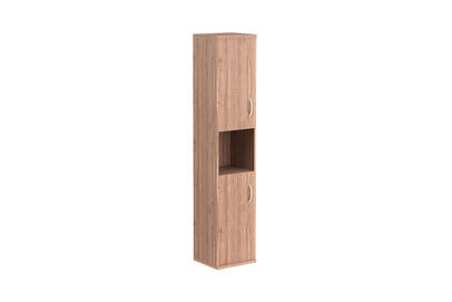 Офисная мебель Имаго Шкаф колонка с комплектом глухих малых дверей СУ-1.5(L) Ясень Шимо 403х365х1975