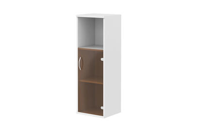 Офисная мебель Имаго Шкаф колонка с малой стеклянной правой дверью СУ-2.2(R) Белый 403х365х1200