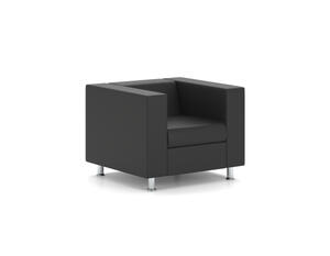 Кресло мягкое Chairman АЛЕКТО Экокожа Euroline 9100 (Черная) 890х850х700