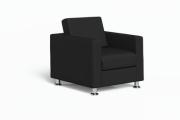 Кресло мягкое Chairman СИМПЛ Экокожа Euroline 9100 (Черная) 820х830х830