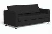 Диван трехместный Chairman СИМПЛ Экокожа Euroline 9100 (Черная) 1920х830х830