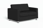 Диван двухместный Chairman СИМПЛ Экокожа Euroline 9100 (Черная) 1360х830х830