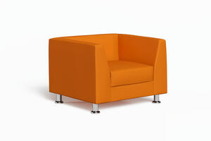Кресло мягкое Chairman ДЕРБИ Экокожа Euroline 112 (Оранжевый) 970х770х670