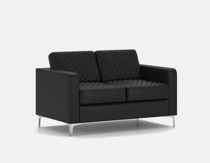 Диван двухместный Chairman АКТИВ Экокожа Euroline 9100 (Черная) 1360х830х830