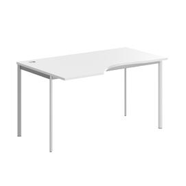 Офисная мебель Имаго-С Стол эргономичный левый СА-2S(L)  Белый/Алюминий 1400х900х755