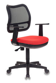 Офисное кресло Бюрократ CH-797AXSN Сидение ткань 26-22 красная/спинка сетка TW-01 черная