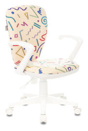 Кресло детское Бюрократ KD-W10 AXSN Ткань песочная с рисунком Sticks 02