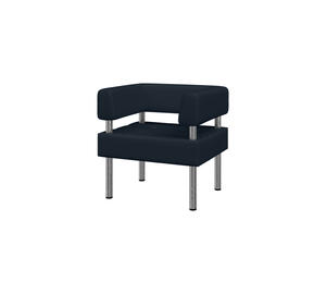 Модуль двухместный левый БИЗНЕС Bu2-1L Экокожа Ecotex 3001 (черная) 1220х620х770