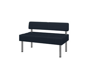 Модуль двухместный левый БИЗНЕС Bu2-1L Экокожа Ecotex 3001 (черная) 1220х620х770