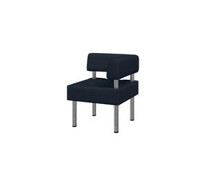 Модуль двухместный левый БИЗНЕС Bu2-1L Экокожа Ecotex 3001 (черная) 1220х620х770