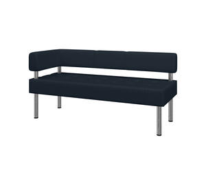 Модуль двухместный левый БИЗНЕС Bu2-1L Экокожа Ecotex 3001 (черная) 1220х620х770