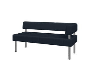 Модуль двухместный левый БИЗНЕС Bu2-1L Экокожа Ecotex 3001 (черная) 1220х620х770