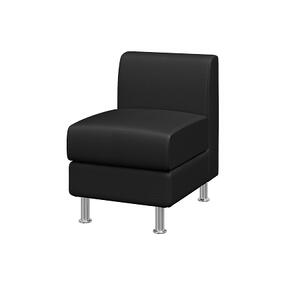 Кресло мягкое ДОМИНО DM1-2 Экокожа Ecotex 3001 (черная) 820х660х710