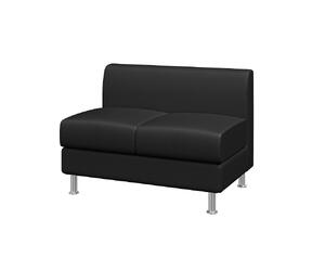 Модуль двухместный ДОМИНО Dm2 Экокожа Ecotex 3001 (черная) 1000х620х710