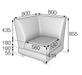 Модуль угловой МАТРИКС MC Экокожа Ecotex 3001 (черная) 800х800х855