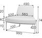 Модуль радиусный внешний АСТРО A45V Экокожа Ecotex 3001 (черная) 990х750х740