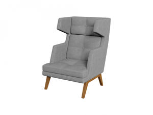 Кресло мягкое высокое Беверли Bev1H Ткань рогожка Kiton 06 (серая) 800х940х1170