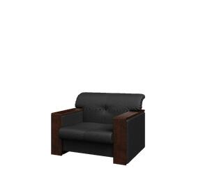 Кресло мягкое БОССО B1 Экокожа Ecotex 3001 (черная) 1000х900х820