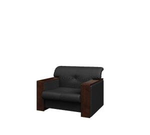Диван двухместный БОССО B2 Экокожа Ecotex 3001 (черная) 1500х900х820