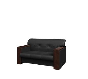 Диван двухместный БОССО B2 Экокожа Ecotex 3001 (черная) 1500х900х820