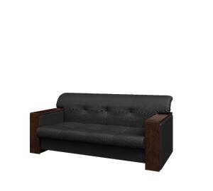 Диван двухместный БОССО B2 Экокожа Ecotex 3001 (черная) 1500х900х820
