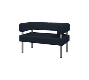Модуль двухместный левый БИЗНЕС Bu2-1L Экокожа Ecotex 3001 (черная) 1220х620х770